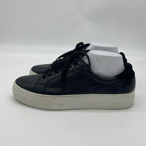 J/Slides NYC Black Faux Leather Sneakers